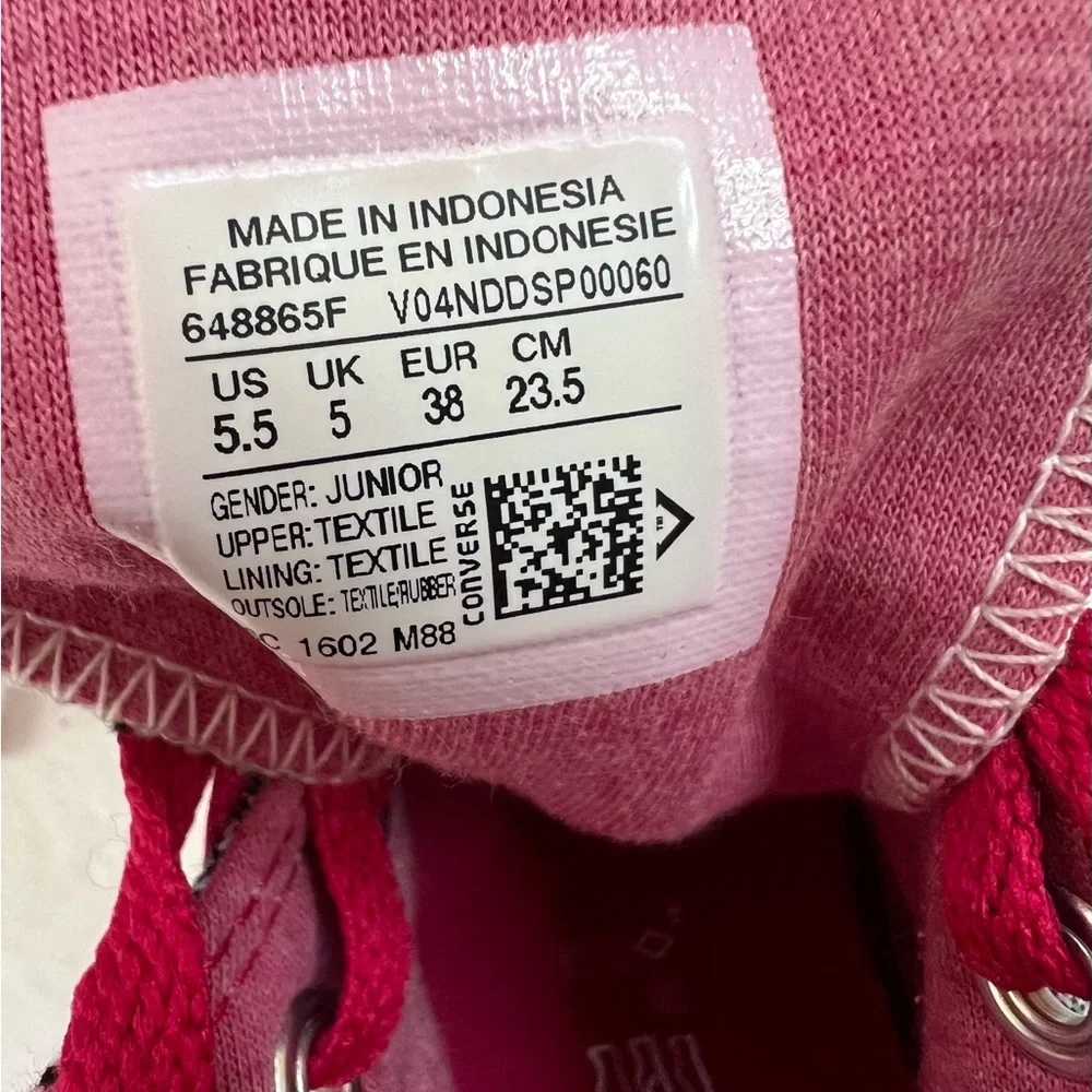 CONVERSE "CHUCK TAYLOR" CT HI in colors BERRY PINK JUNIOR 5.5 - Picture 11 of 14